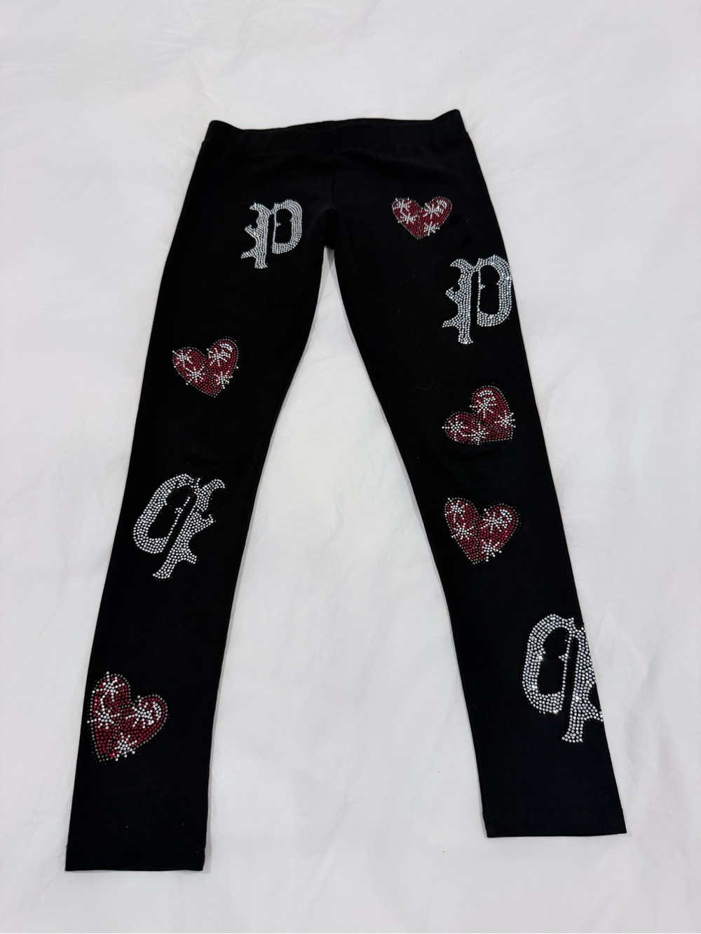 Philipp Plein Black Swarovski rhinestone Leggings 10-11 years